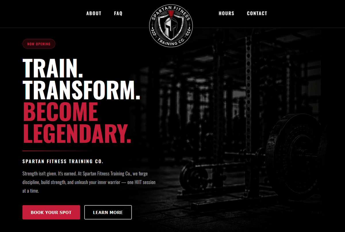 Spartan Fitness Training Company portfolio